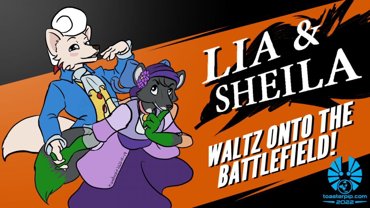 toasterpip character furry fox dancing couple super_smash_bros ssb introduction character splash card