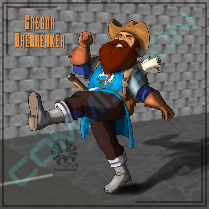 toasterpip commission gregor orebreaker D&D RPG TTRP
