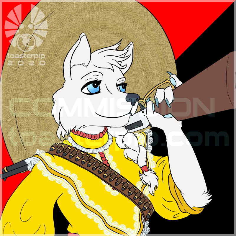toasterpip commission icon bust fox arctic_fox adelita yellow dress