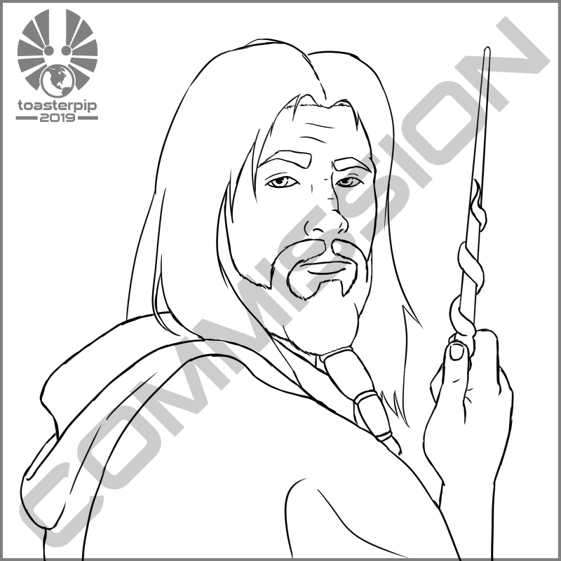 toasterpip commission dnd dungeons and dragons magic college human wizard wand spellcaster