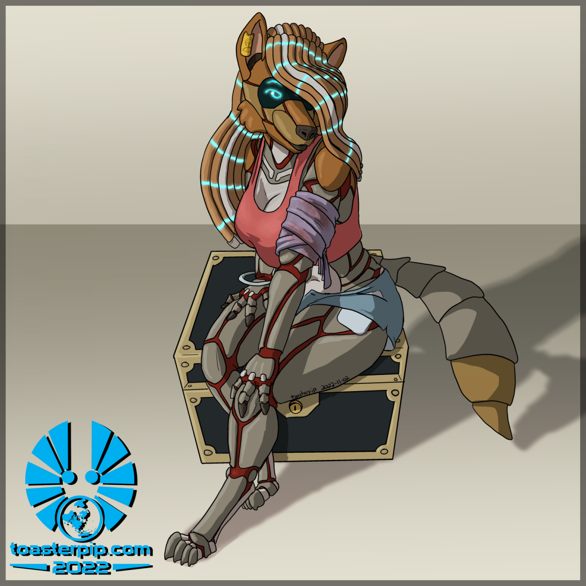 toasterpip character furry wolf synth robot mecha wyllo taleweaver