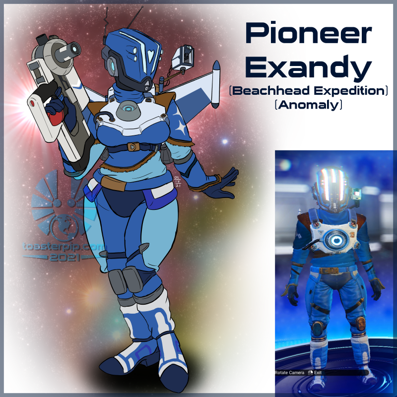 toasterpip no man's sky no_mans_sky anomaly blue outfit multitool