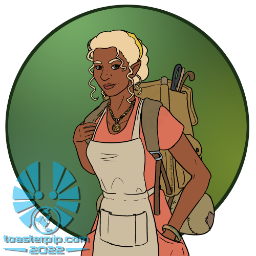 toasterpip character rpg D&D dnd half-elf drow woman dark_skin light_hair