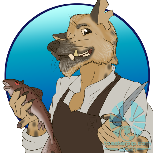 toasterpip character rpg D&D dnd gnoll fishmonger fisherman
