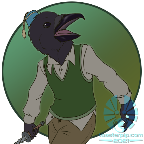 toasterpip character rpg d&d dnd kenku assassin fez sweater_vest