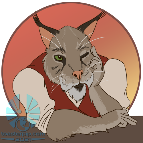 toasterpip character rpg D&D dnd tabaxi shopkeep old lynx