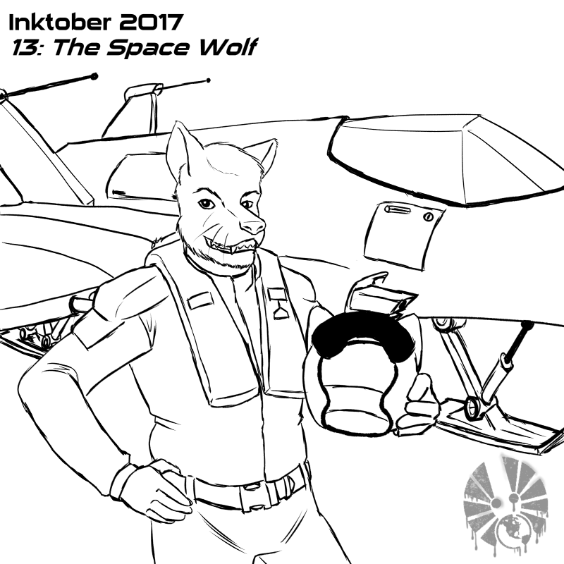 inktober inktober2017 day13 the_space_wolf
