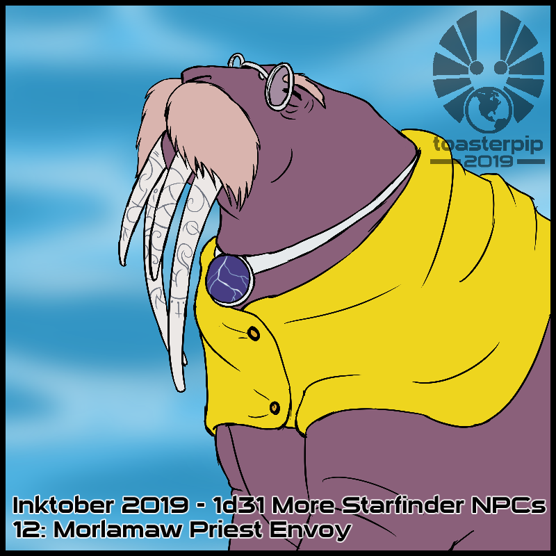 toasterpip inktober 2019 starfinder morlamaw priest envoy