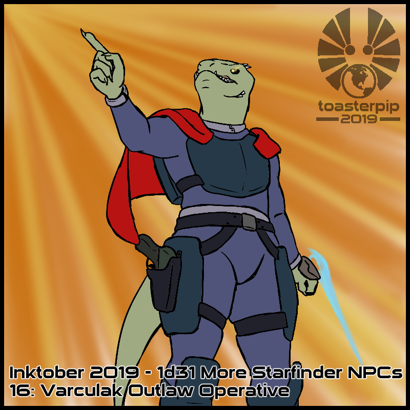 toasterpip inktober 2019 starfinder varculak outlaw operative