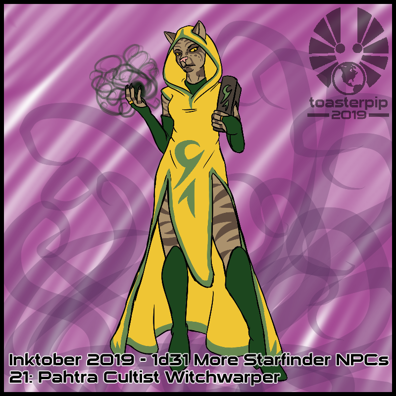 toasterpip inktober 2019 starfinder pahtra cultist witchwarper