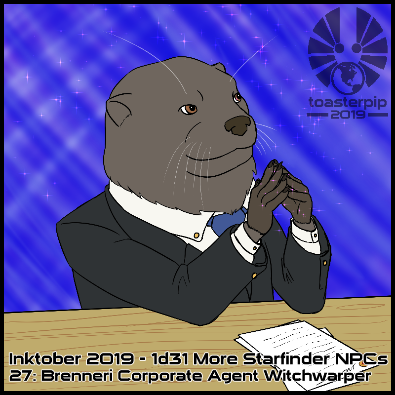 toasterpip inktober 2019 starfinder brenneri corporate agen witchwarper
