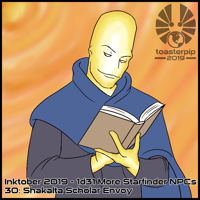 toasterpip inktober 2019 starfinder shakalta scholar envoy