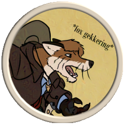 A virtual tabletop token for Jason Langley, featuring his werefox form from the shoulders up, from the above reference sheet.
